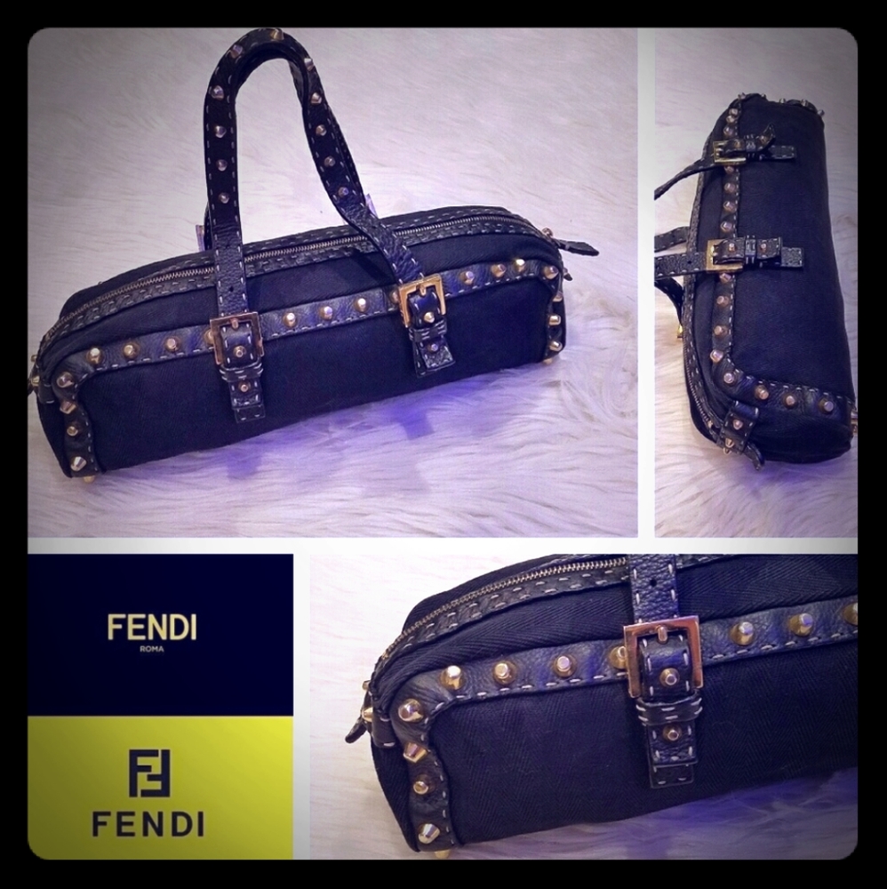 FENDI Selleria studded east west bag